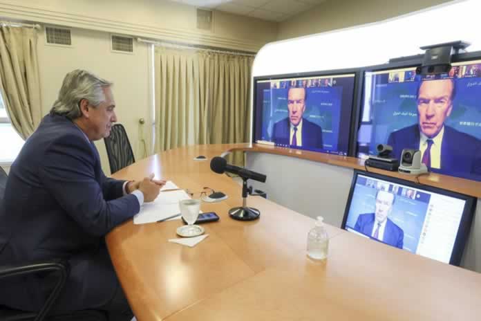 541P - El Presidente Alberto Fernández le manifestó al titular del Banco Mundial que Argentina pagará sus deudas